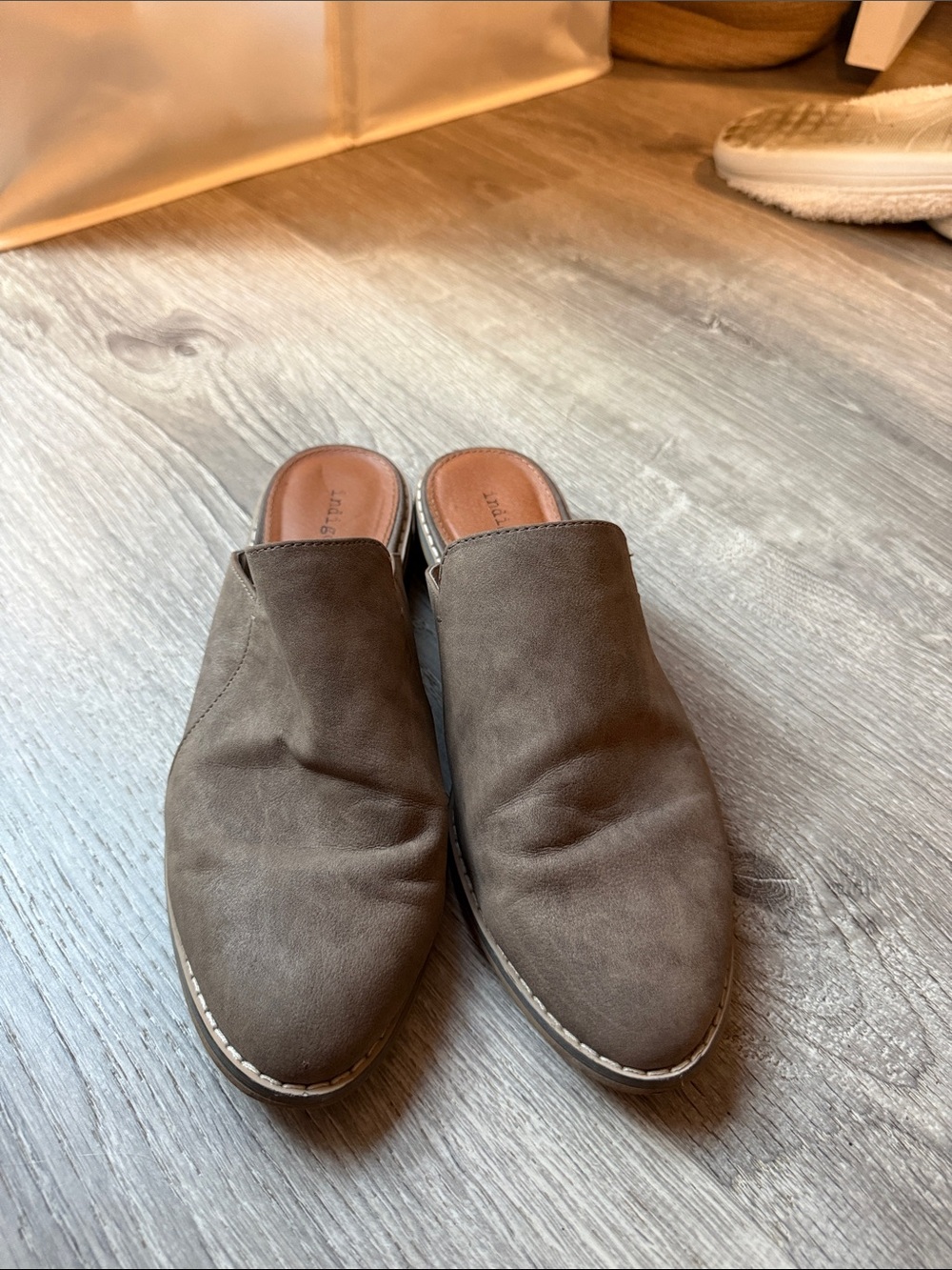 Report Taupe Slip-On Mule Flats
